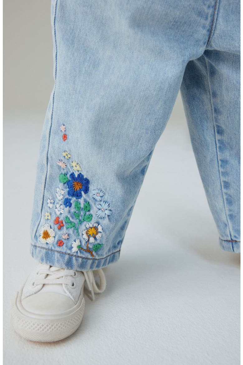 Kids' Floral Embroidered Jeans, Alternate, color, BLUE