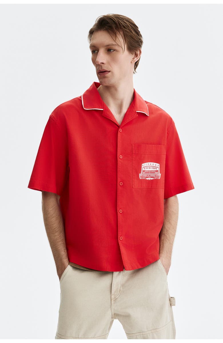 H&M Relaxed-fit printed shirt, Main, color, Light Red/Richmond