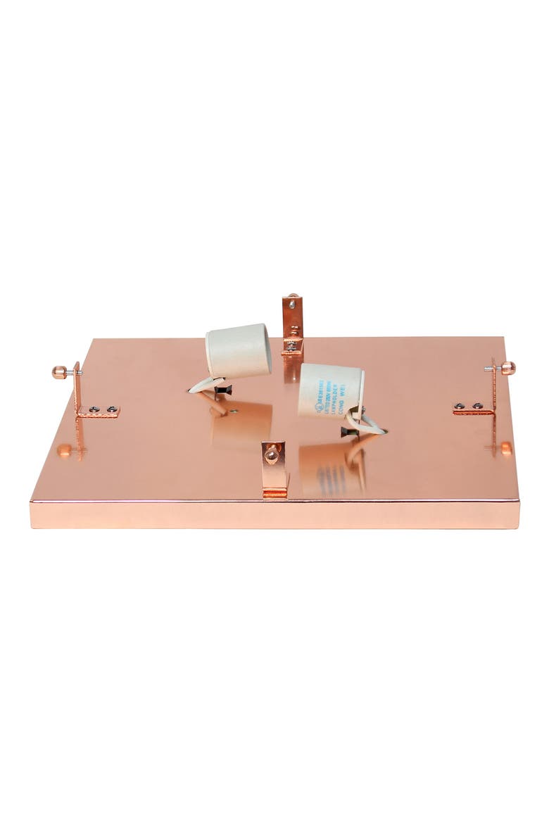 Glam 2 Light Square Crystal Flush Mount, Alternate, color, ROSE GOLD