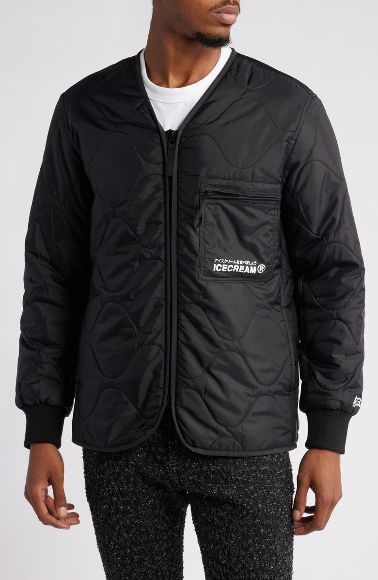 ICECREAM Quilted Nylon Work Jacket, Alternate, color, Black