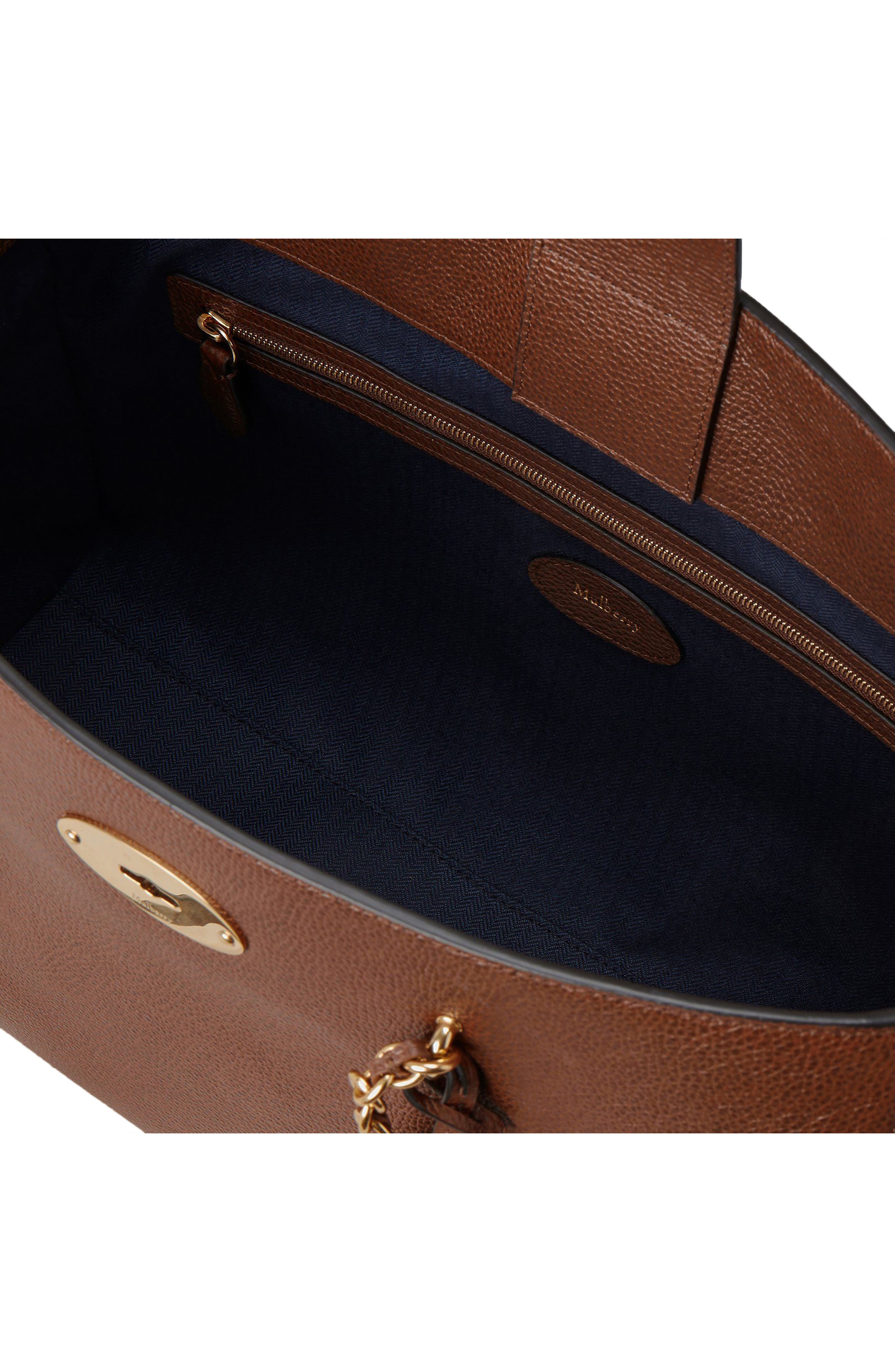Lily Chain Leather Tote, Alternate, color, OAK