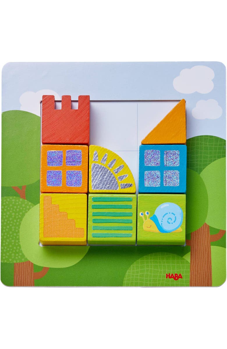 HABA Animal Squares Chunky Wooden Puzzle Building Blocks Arranging Game with Template Cards, Montessori Toys Toddler Puzzle Ages 2+, Alternate, color, Multi