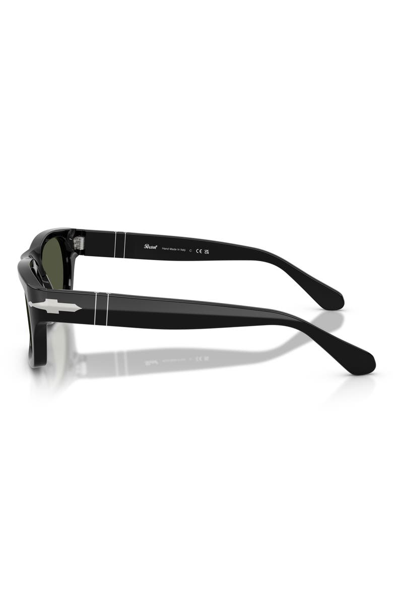 Persol 55mm Rectangular Sunglasses, Alternate, color, Black / Green