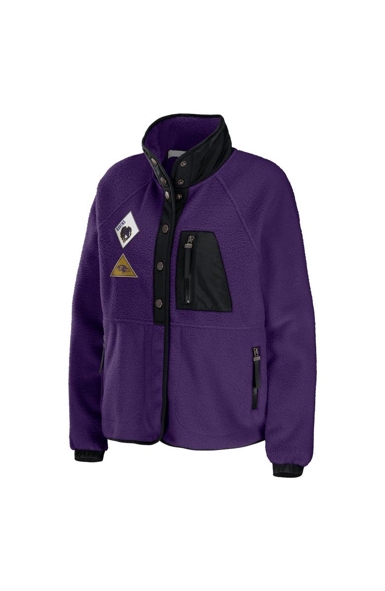 WEAR by Erin Andrews Women's WEAR by Erin Andrews Purple Baltimore Ravens Polar Fleece Raglan Full-Snap Jacket, Alternate, color, Purple