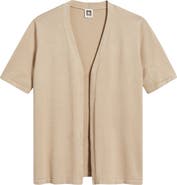 AK ANNE KLEIN Newport Open Front Elbow Sleeve Cardigan