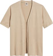 AK ANNE KLEIN Newport Open Front Elbow Sleeve Cardigan