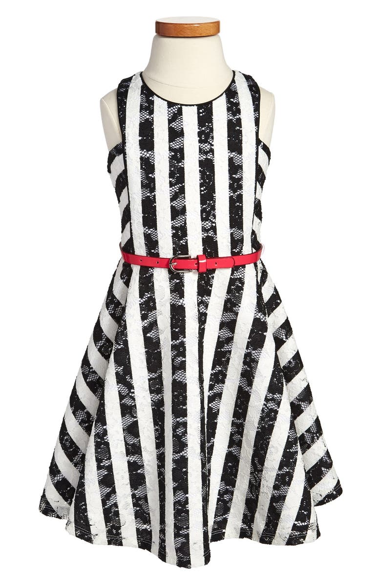 Pippa & Julie Lace Stripe Dress, Main, color, 