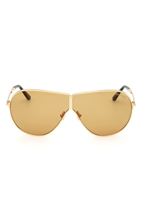 Keating 71mm Oversize Pilot Sunglasses