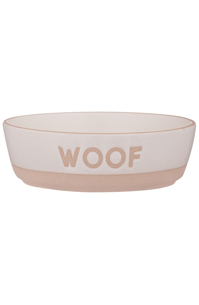 MASON CASH Woof Dog Bowl, 5.9 Inch, 18.6oz, Cream & Tan, Main, color, Multicolored