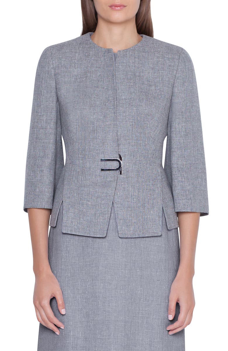 Akris Double Face Linen & Wool Jacket, Main, color, 