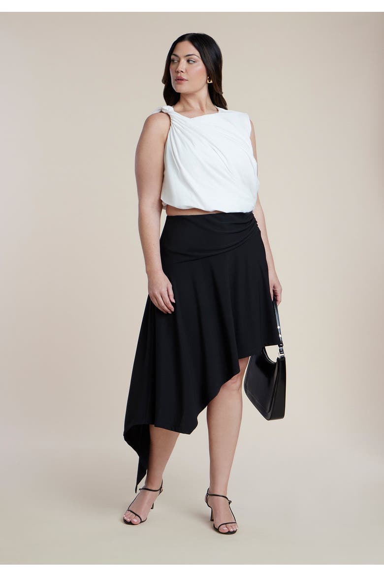 Asym Hem Jersey Skirt, Main, color, BLACK ONYX