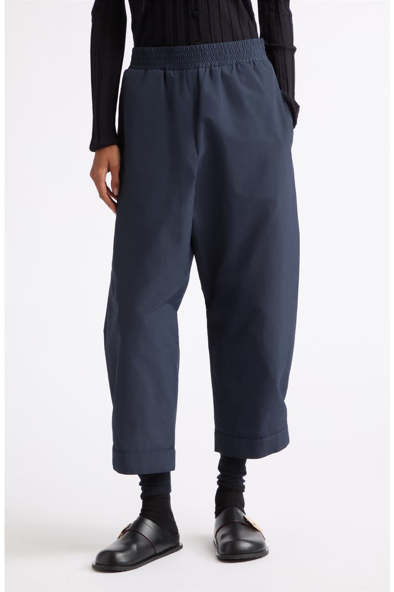 Wide Leg Nylon Trousers, Main, color, NAVY