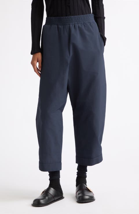 Wide Leg Nylon Trousers