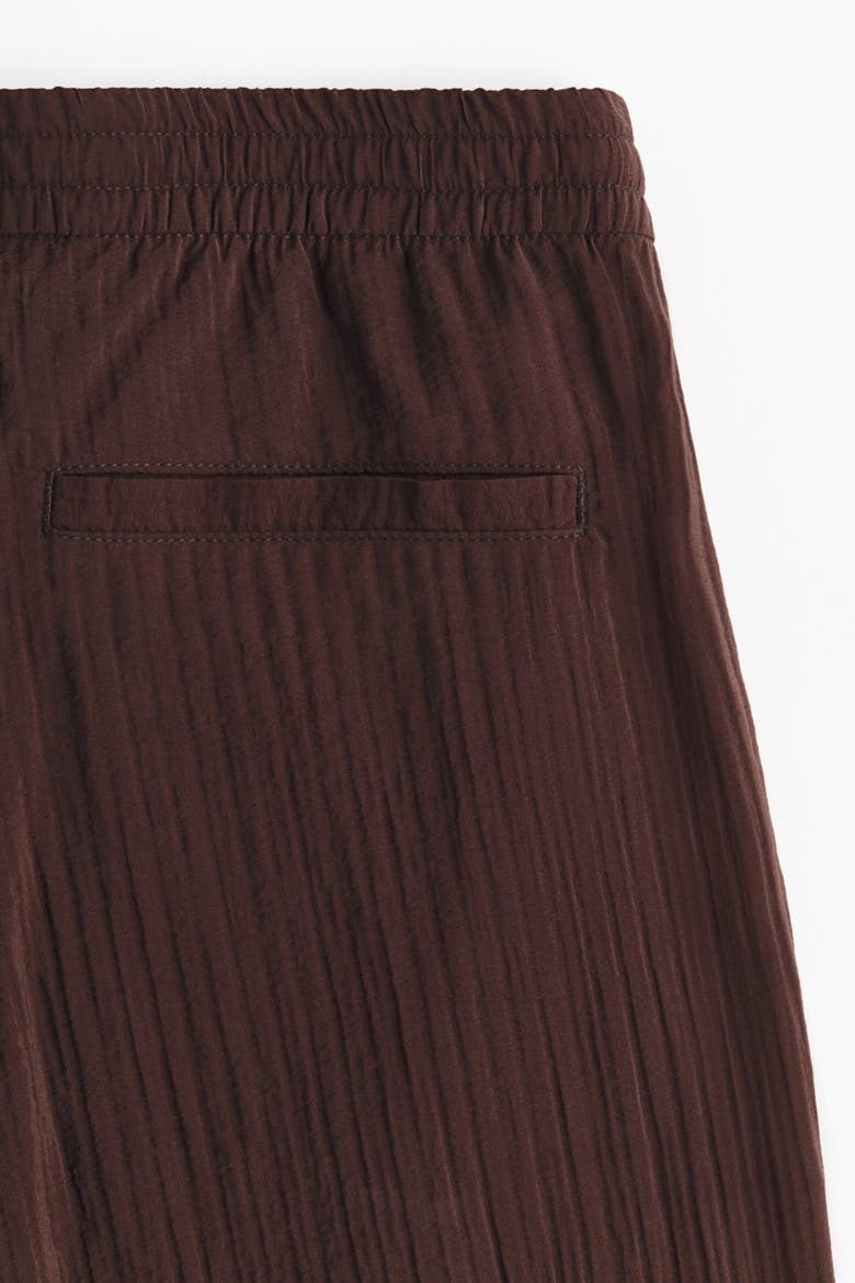 Relaxed Fit Textured Trousers, Alternate, color, Dark brown
