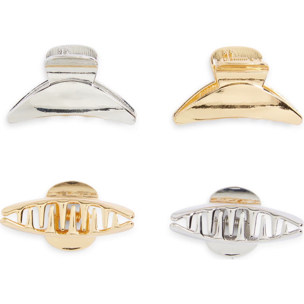 Tasha Assorted 4-pack Metallic Mini Jaw Hair Clips In Multi