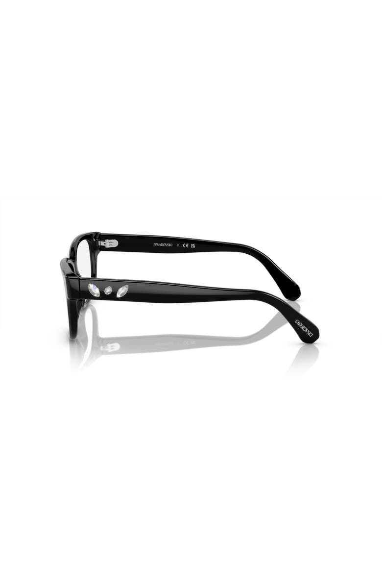 Swarovski 54mm Rectangle optical glasses, Alternate, color, Black
