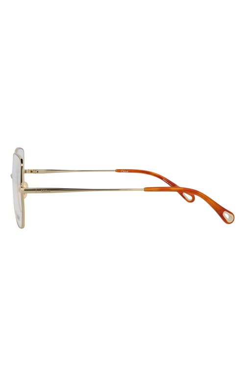 Chloé Core 57mm Square Optical Glasses In Gold Transparent