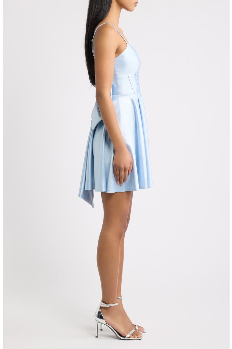Glitter Knit Corset Fit and Flare Minidress, Alternate, color, ICE BLUE