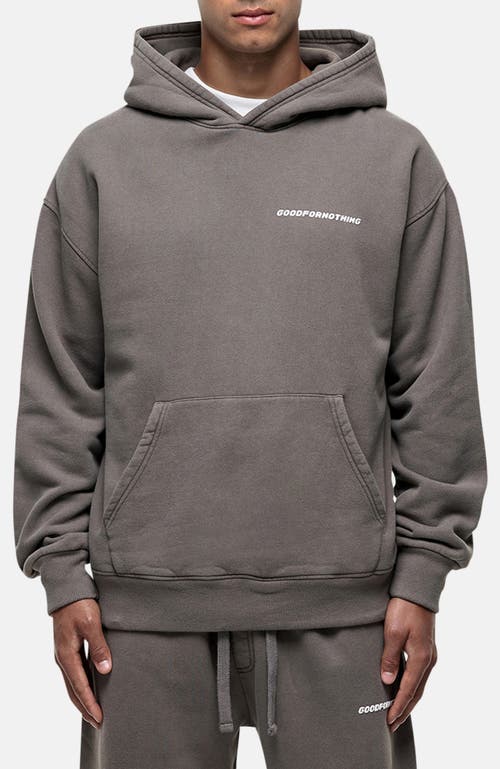 Good For Nothing Vintage Washed Taupe Oversized Hoodie In Gray