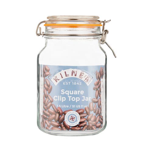 Kilner Square Clip Top Jar For Canning And Food Storage In Transparent