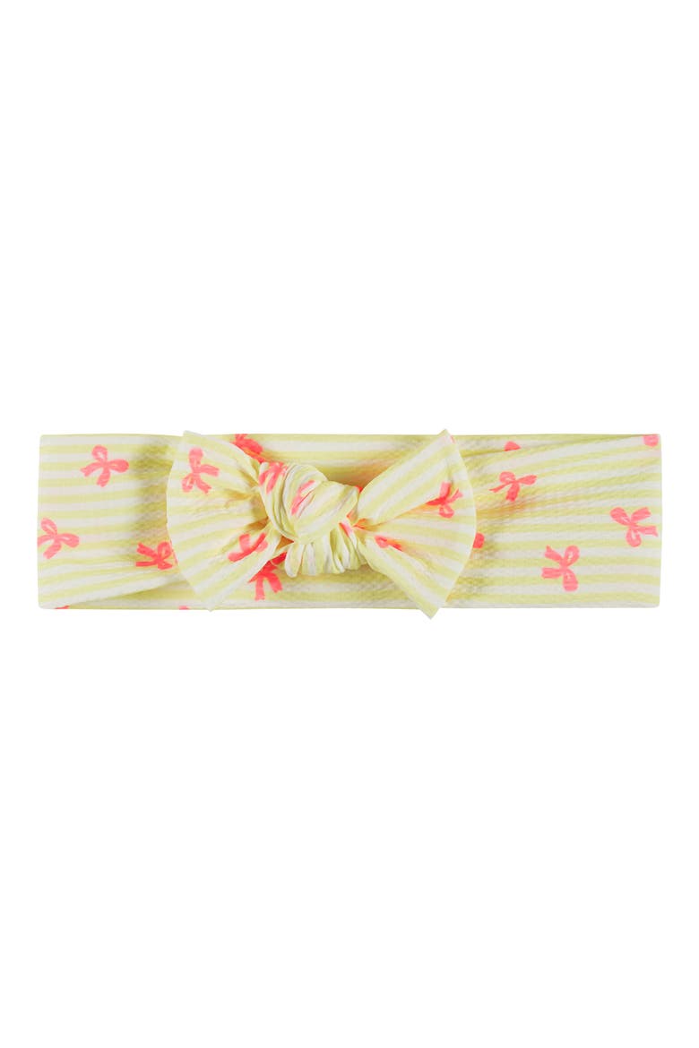 Kids' Seersucker Two-Piece Tankini Swimsuit & Headband Set, Alternate, color, YELLOW STRIPE