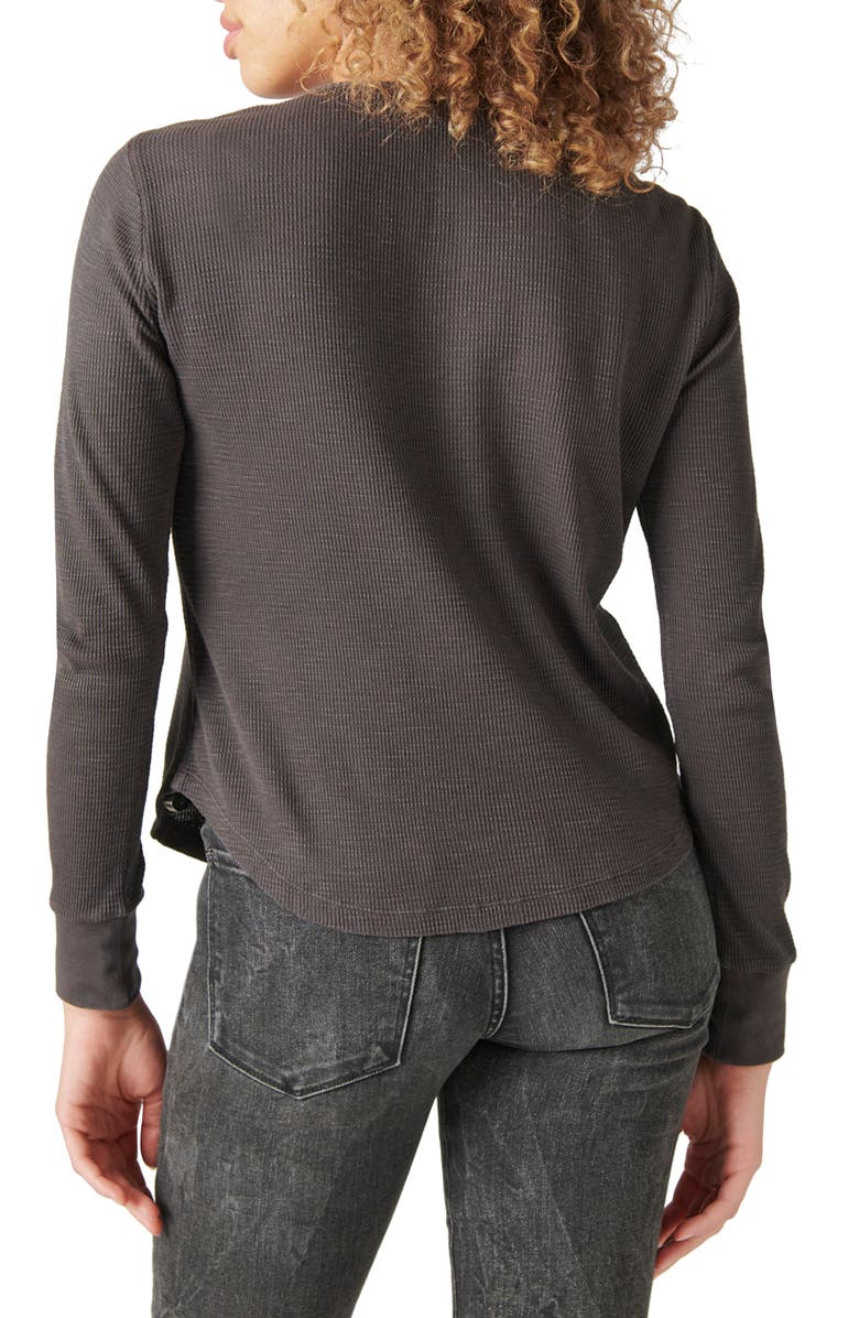 Lucky Brand Long Sleeve Waffle Lace Top, Alternate, color, 