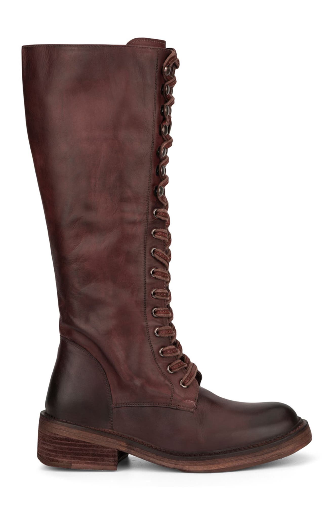 VINTAGE FOUNDRY Sadelle Lace-Up Boot, Alternate, color, Burgundy
