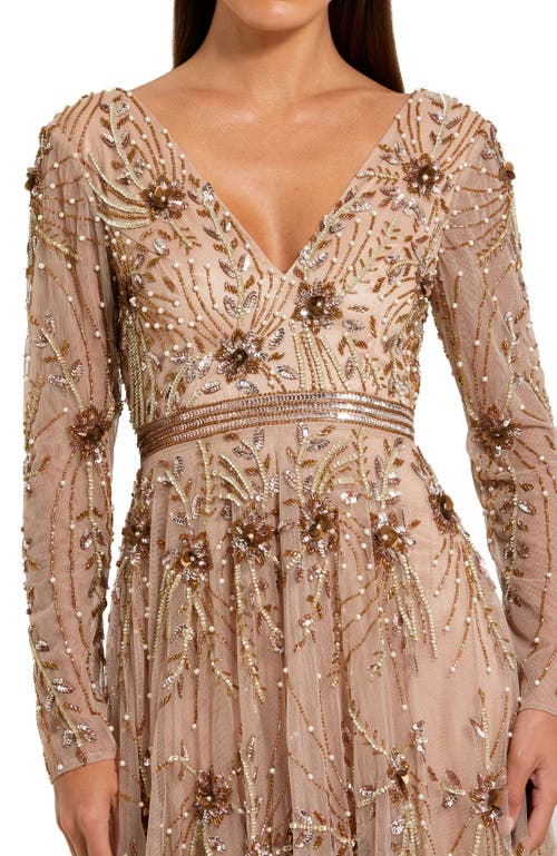 Mac Duggal Deep V Embellished Low Back Gown