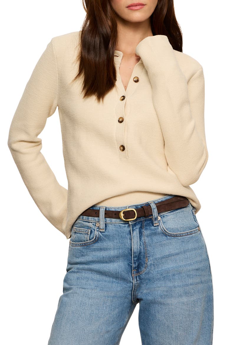 Everyday Henley Sweater, Alternate, color, BONE WHITE