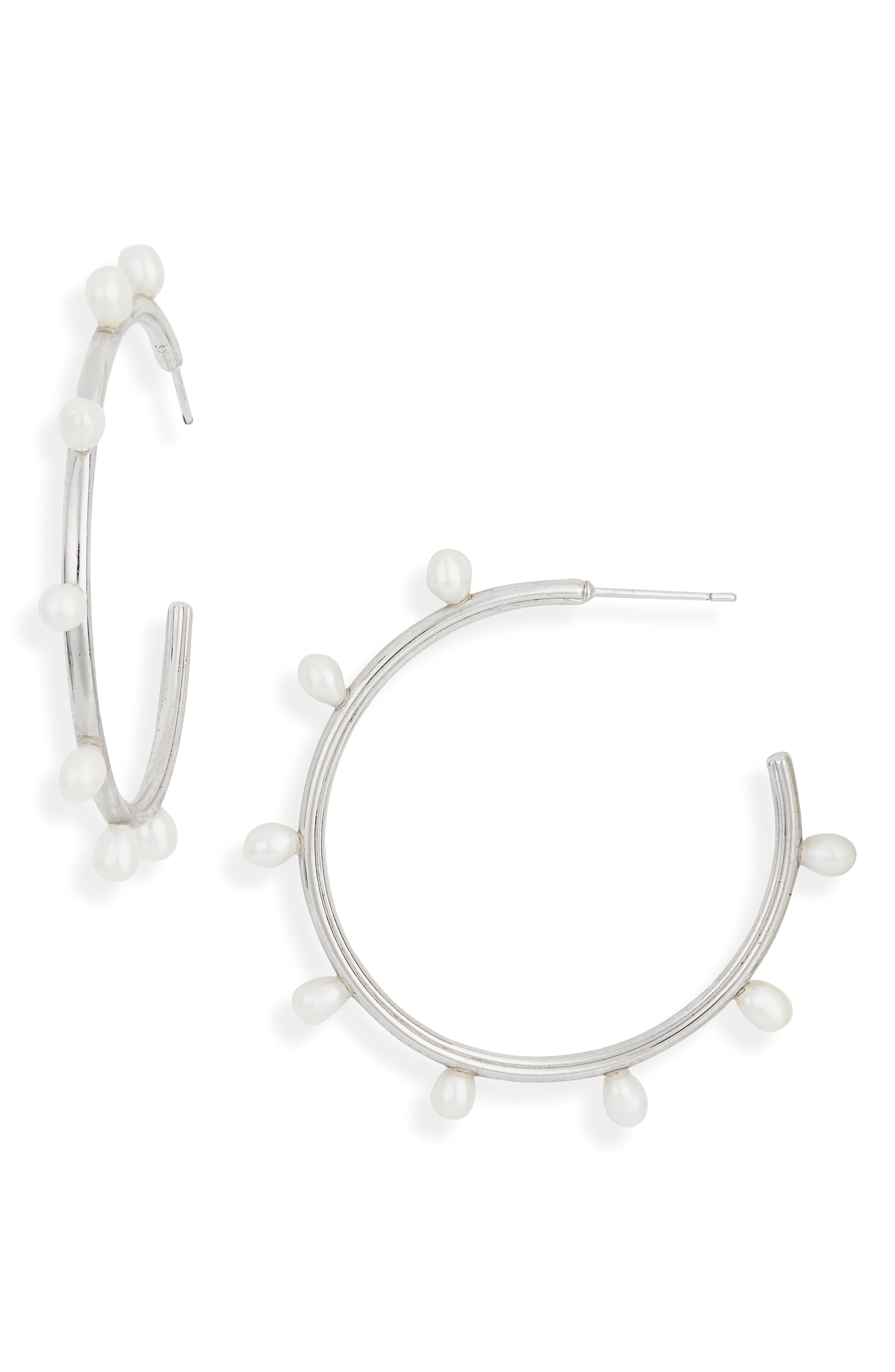 Leighton Freshwater Pearl Hoop Earrings
