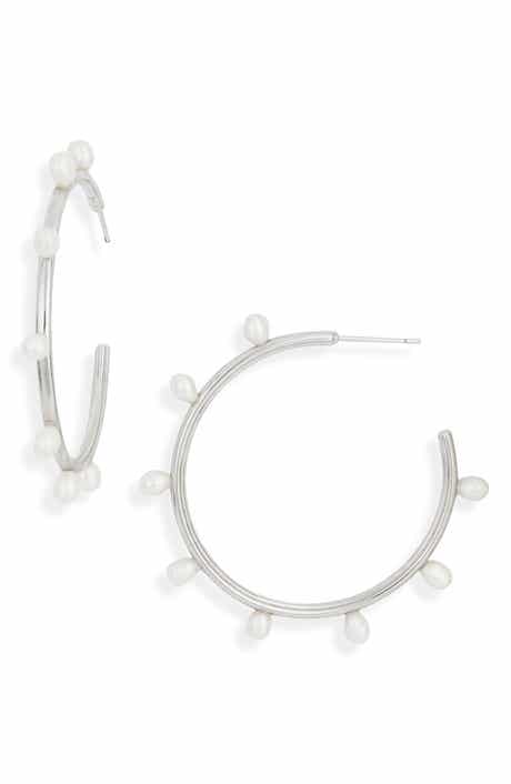 Leighton Freshwater Pearl Hoop Earrings