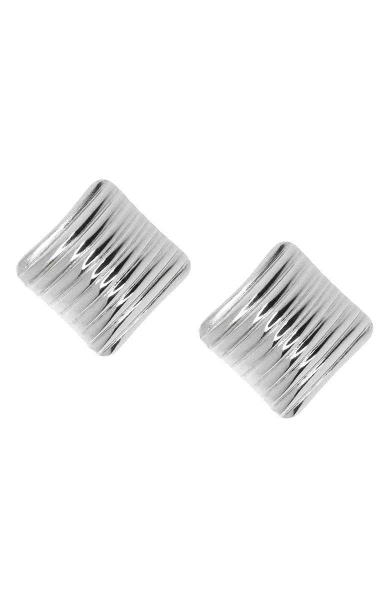 MARLYN SCHIFF Square Stud Earrings, Main, color, Silver