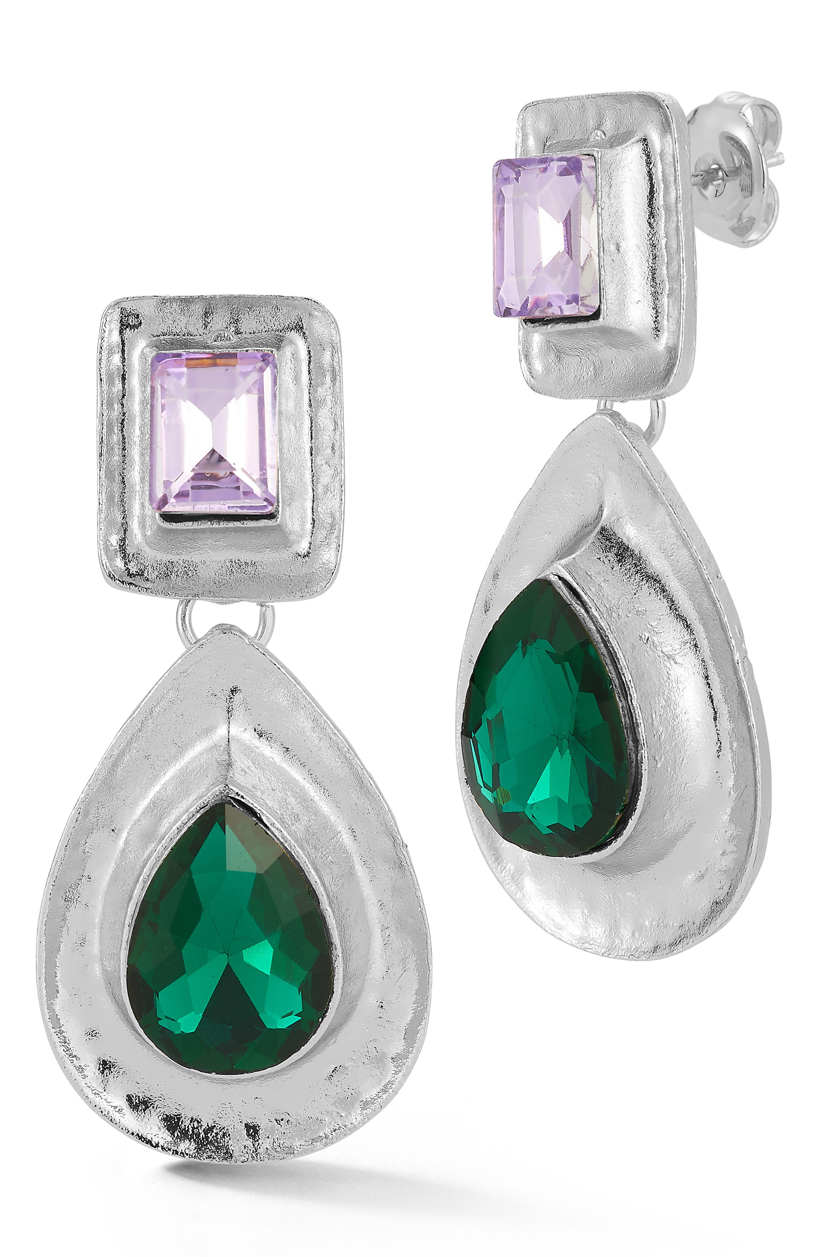Cubic Zirconia Statement Drop Earrings