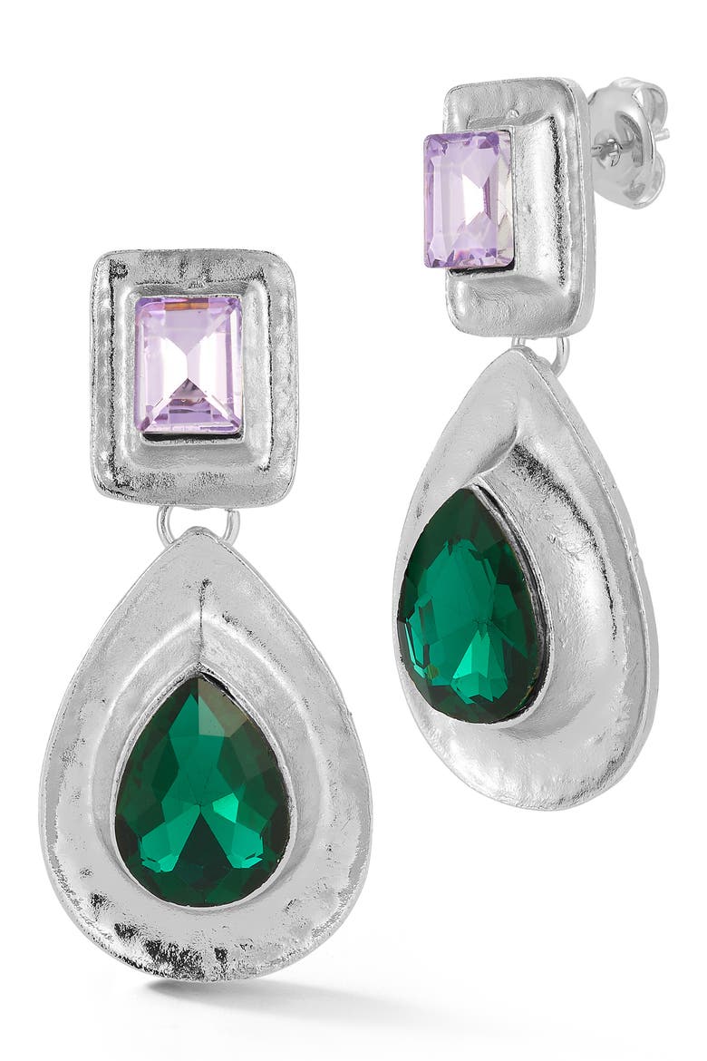 Cubic Zirconia Statement Drop Earrings, Main, color, SILVER