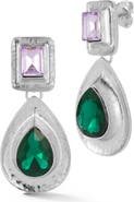 CHLOE AND MADISON Cubic Zirconia Statement Drop Earrings