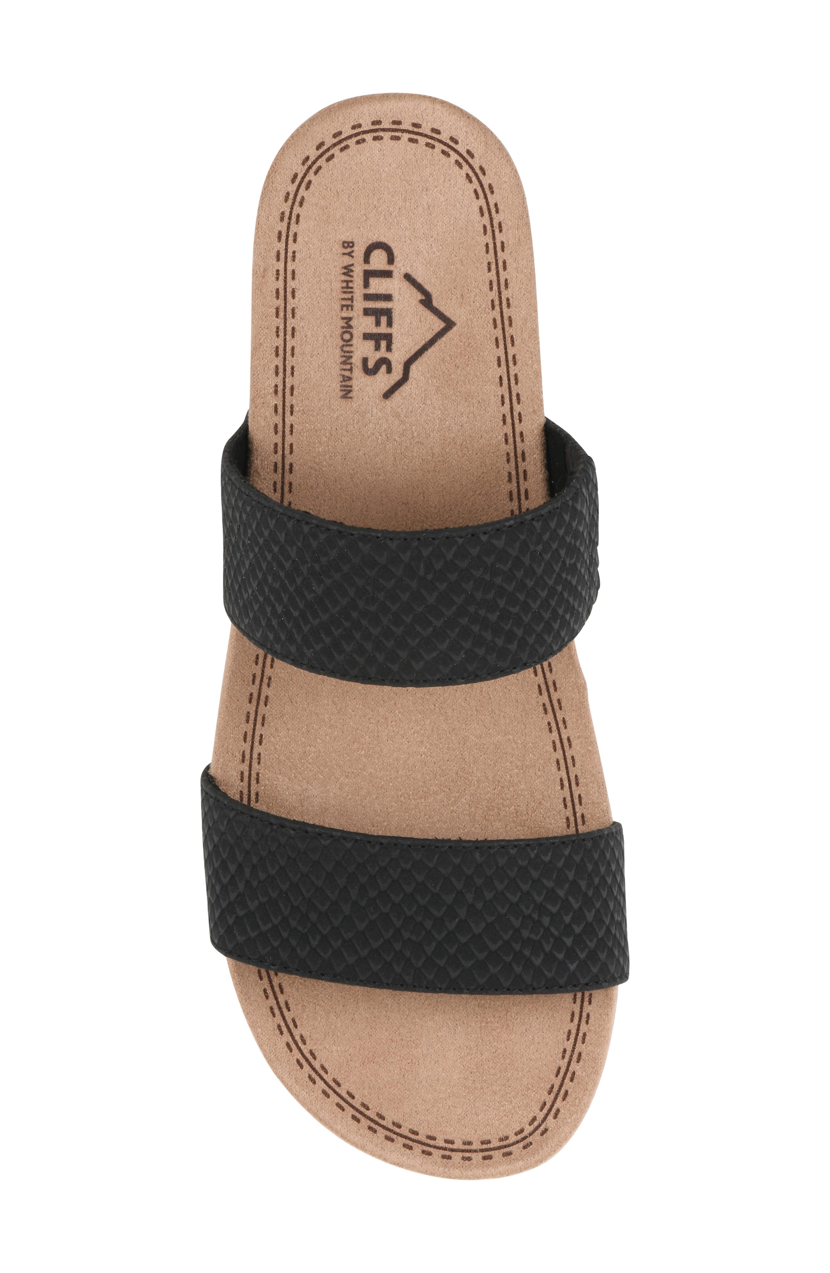 CLIFFS BY WHITE MOUNTAIN Tahlie Slide Sandal, Alternate, color, Black/Es-Print
