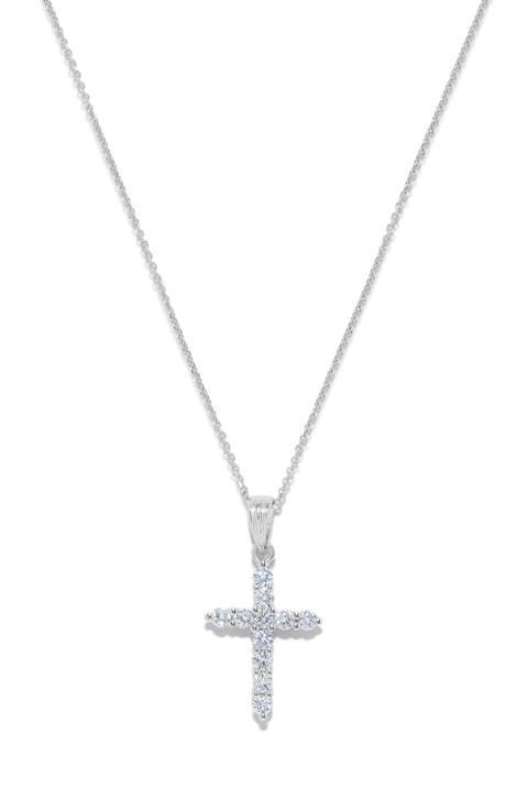 14K Gold Diamond Cross Necklace - 0.29 ctw