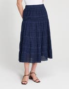 Finery London Siobhan Broderie Tiered Midi Skirt