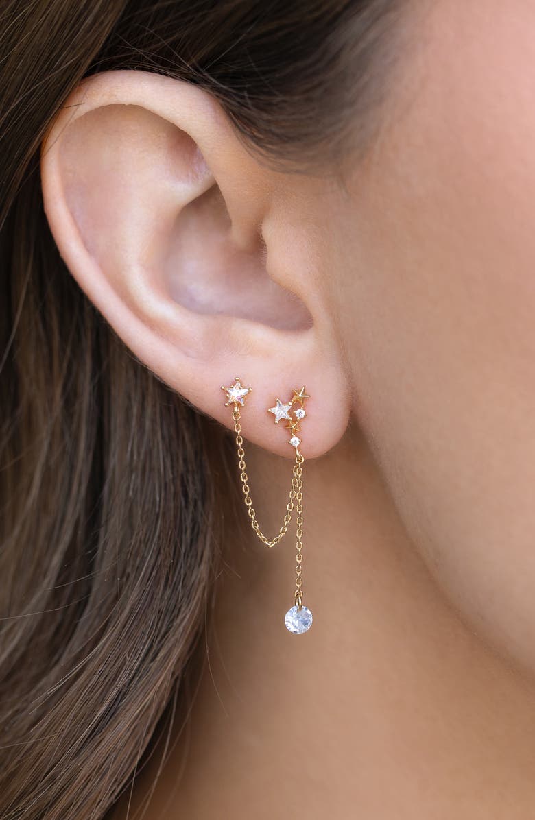 Girls Crew Star Crossed Lover Single Drop Earring, Alternate, color, Gold