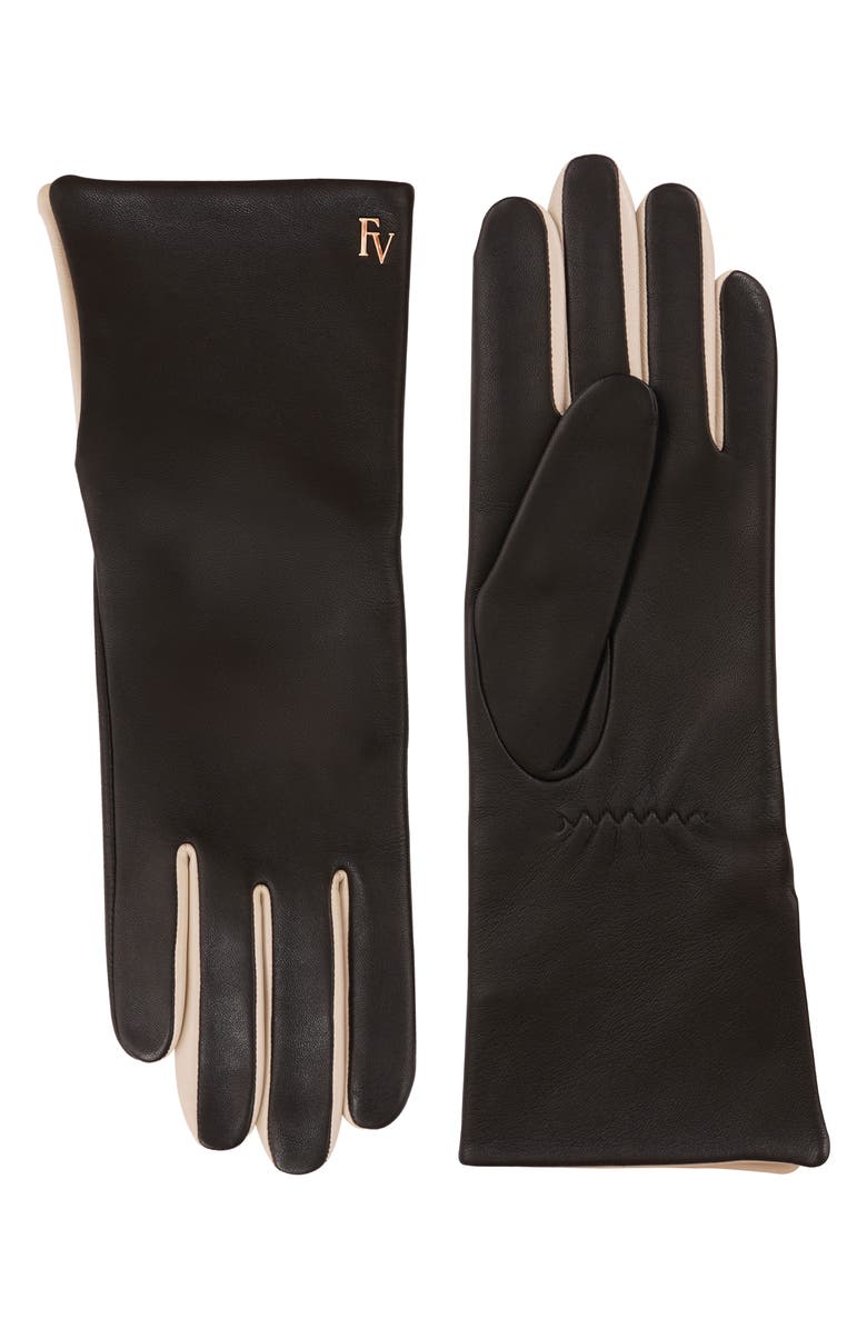 Frances Valentine Deep-V Leather Gloves, Main, color, 