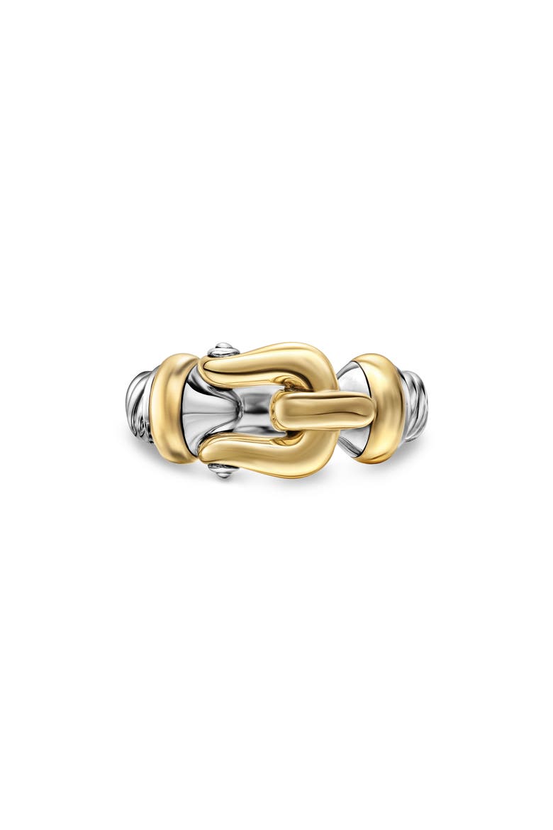 Buckle Ring with 14k Gold, Main, color, SILVER