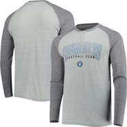 CONCEPTS SPORT Men's Concepts Sport Heathered Gray/Heathered Charcoal Charlotte FC Ledger Raglan Long Sleeve T-Shirt