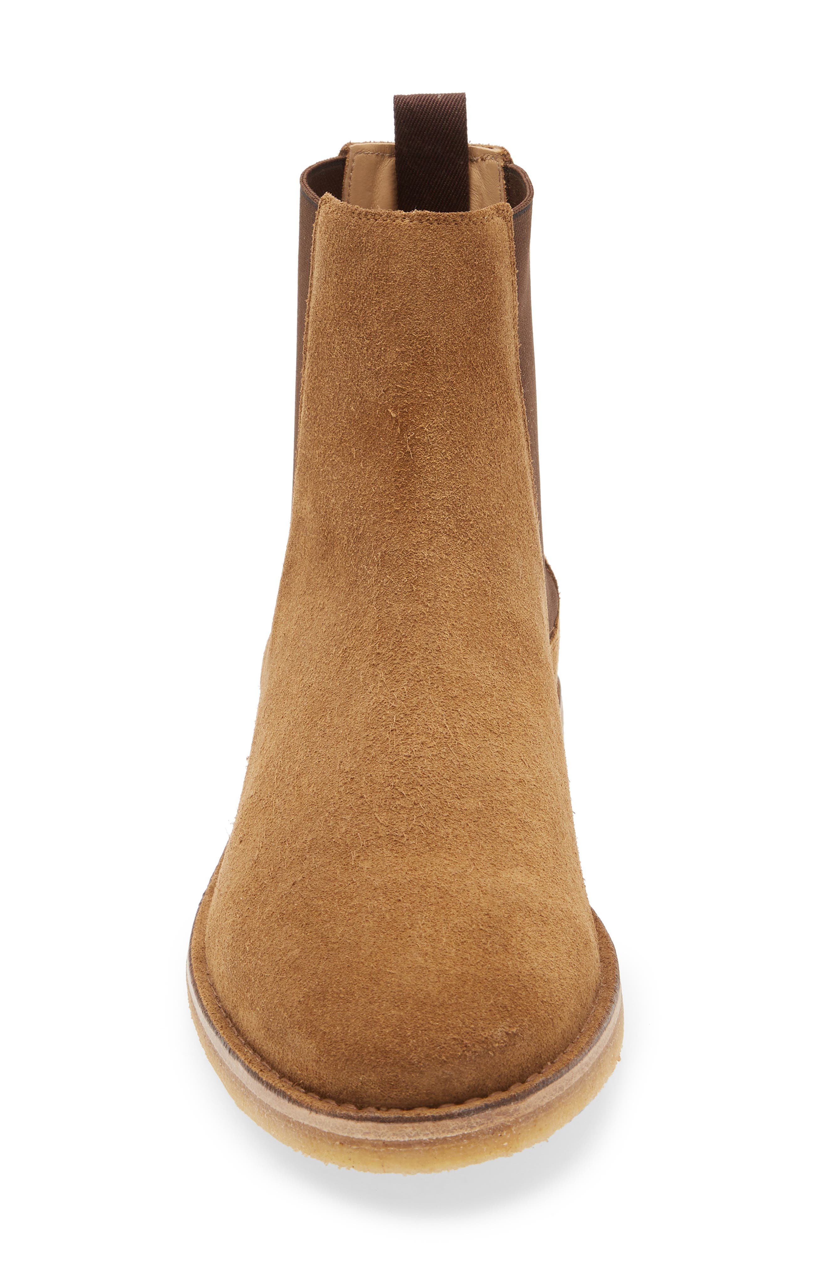 BOSS x Beckham Jareth Plain Toe Suede Chelsea Boot, Alternate, color, Medium Beige