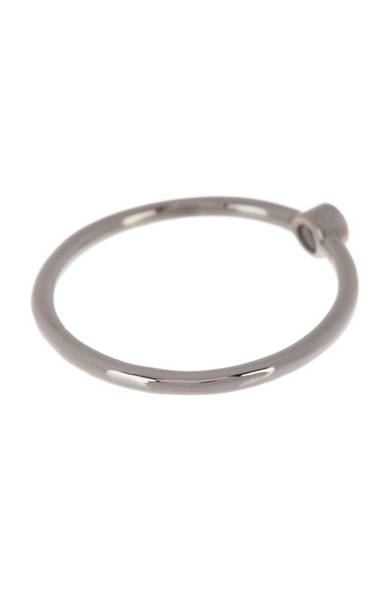 Adornia Rhodium Plated Sterling Silver Bezel Set Round Diamond Ring - 0.03 ctw, Alternate, color, 