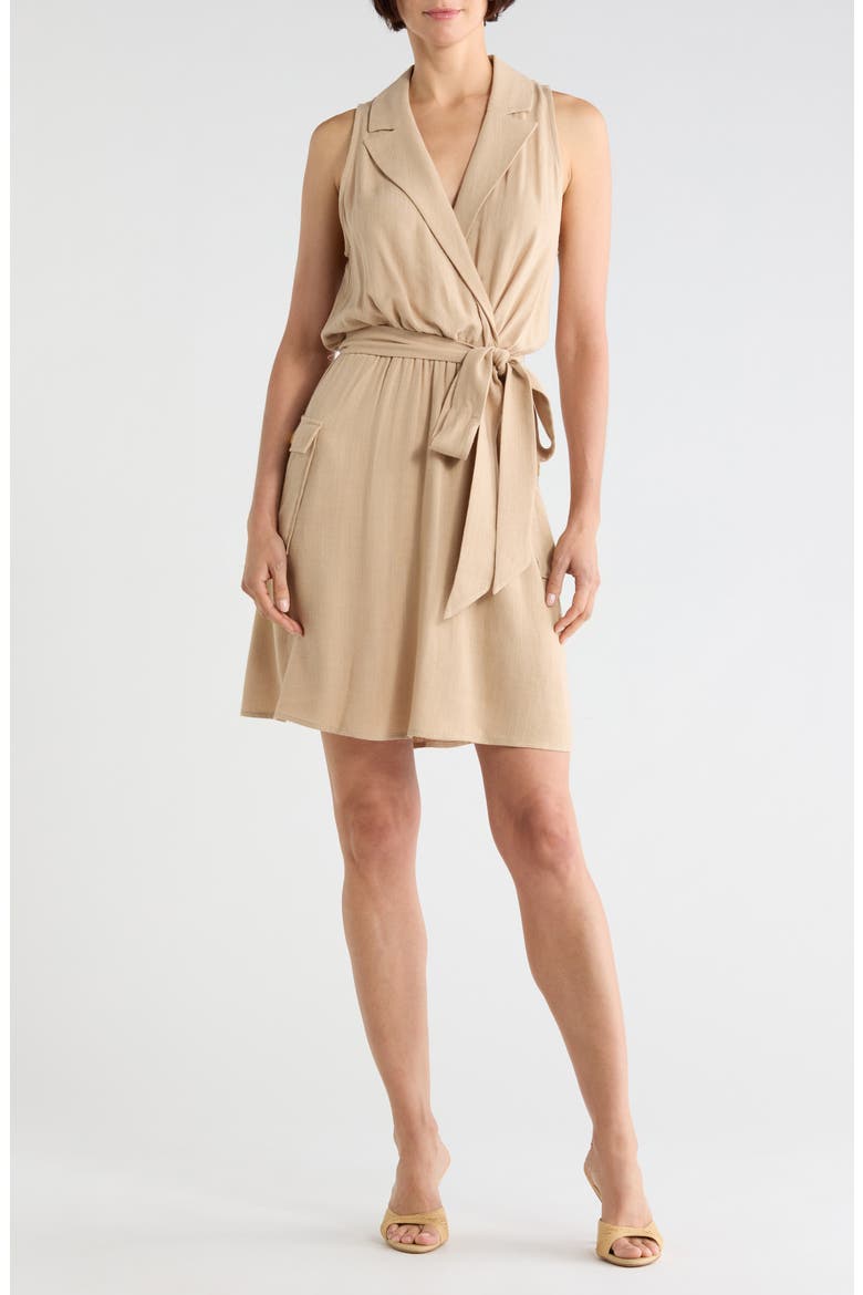 Cosima Military Minidress, Main, color, ALMOND