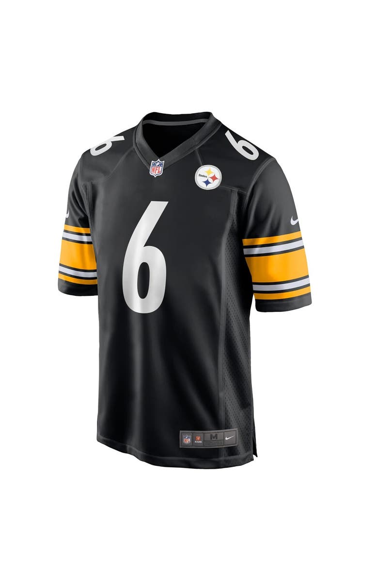 Nike Men's Nike Patrick Queen Black Pittsburgh Steelers Game Player Jersey, Alternate, color, Black
