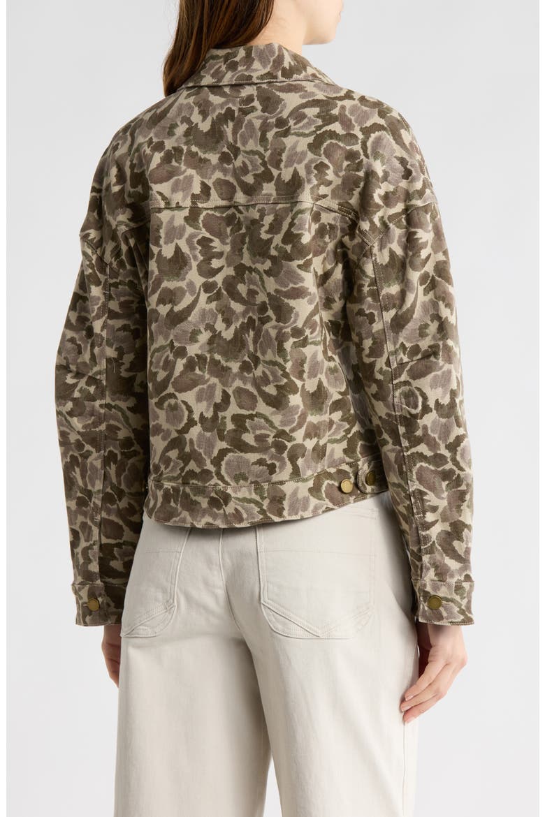 Barrrel Sleeve Printed Hi-lo Jacket, Alternate, color, FOREST MOSS/ LIGHT KHAKI