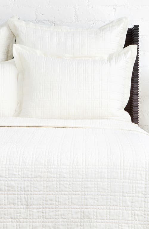 Pom Pom At Home Owen Quilted Linen Pillow Sham In Cream