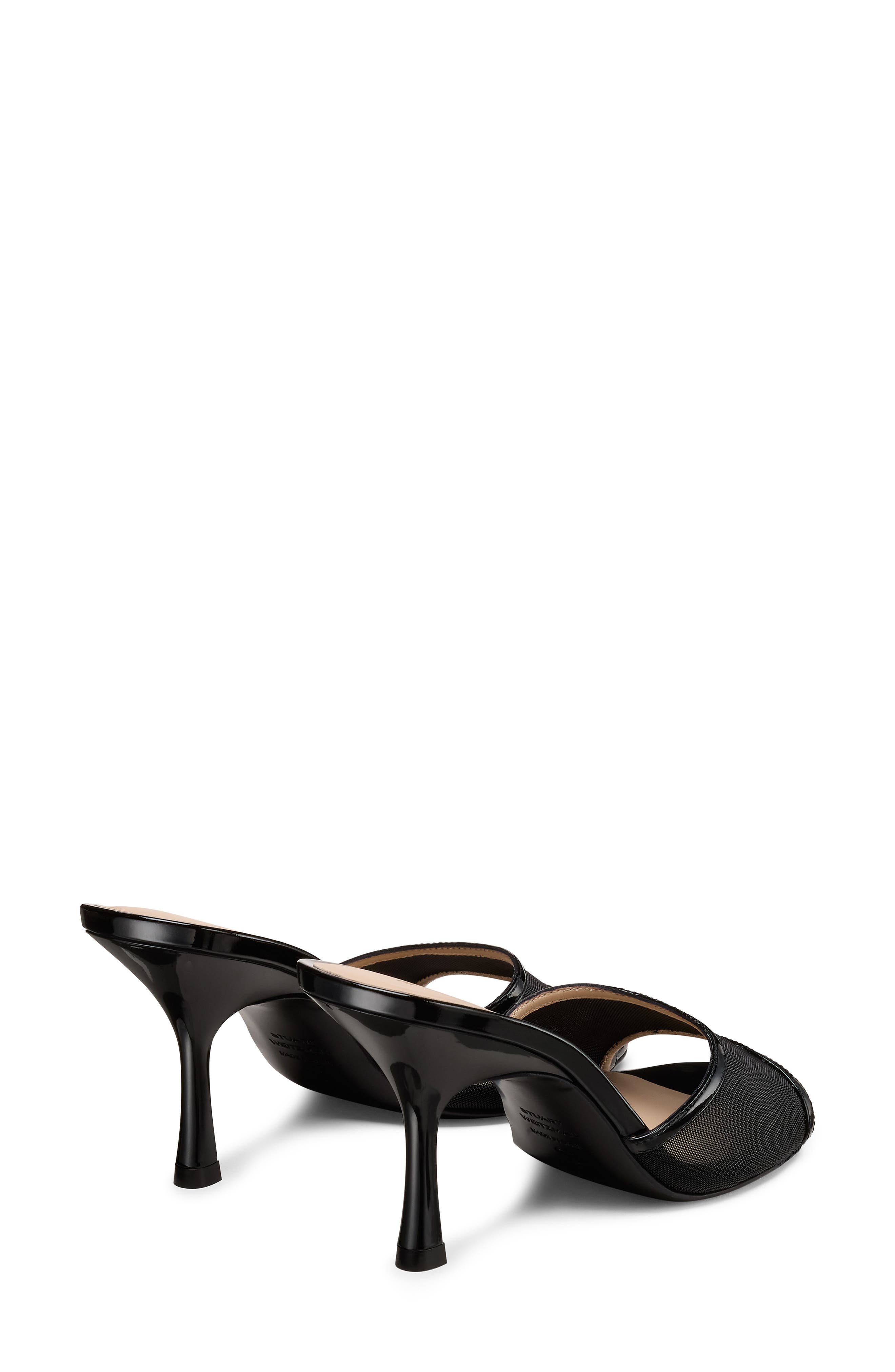 Stuart Weitzman Bareitall Shine Mesh Sandal, Alternate, color, Black