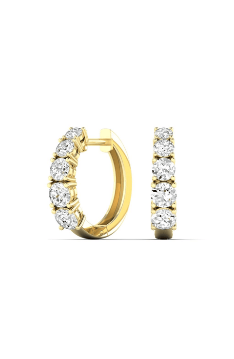 Graduated Lab Diamond Hoop Round in 14K Gold